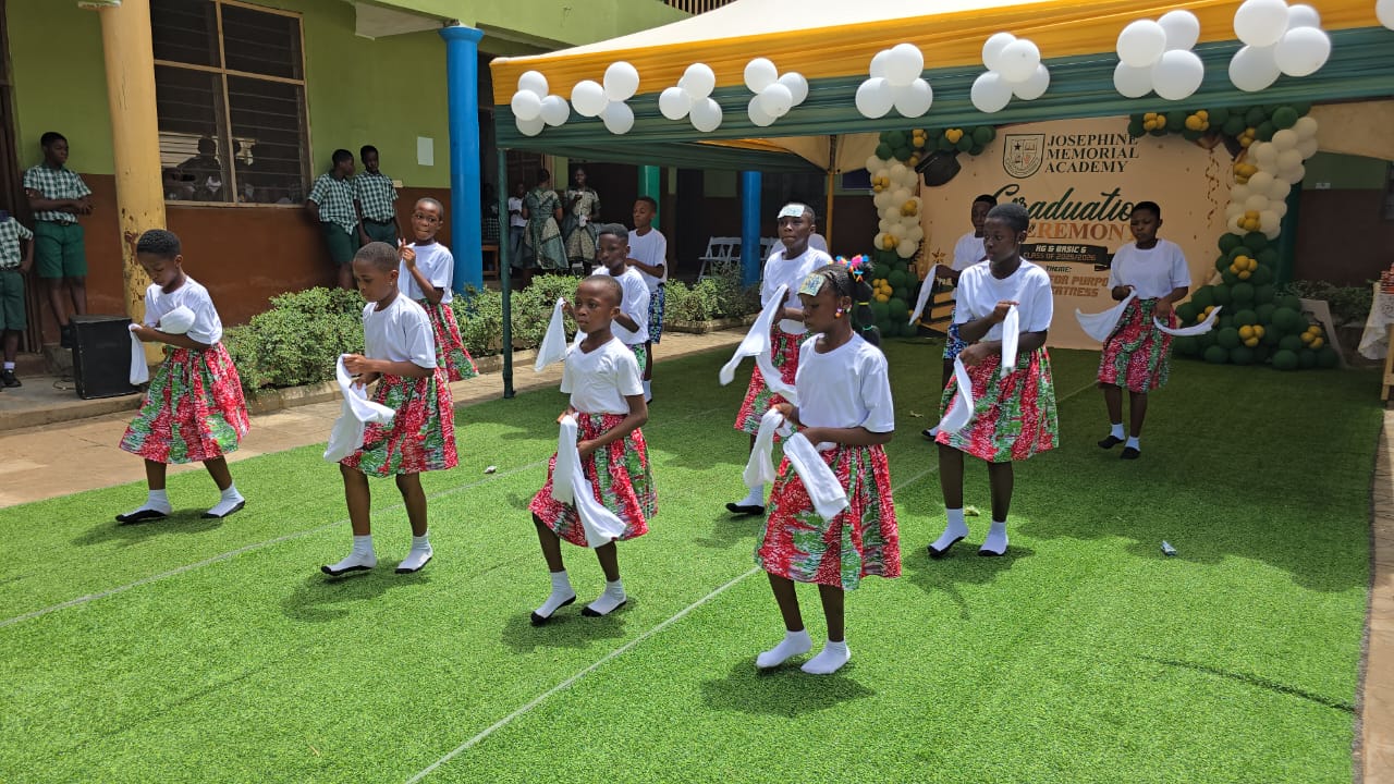 Pupils performing a traditional cultural dance